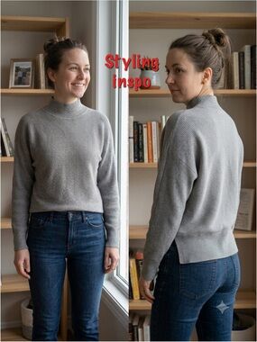 Banana Republic Factory Ribbed Mock Neck Sweater
